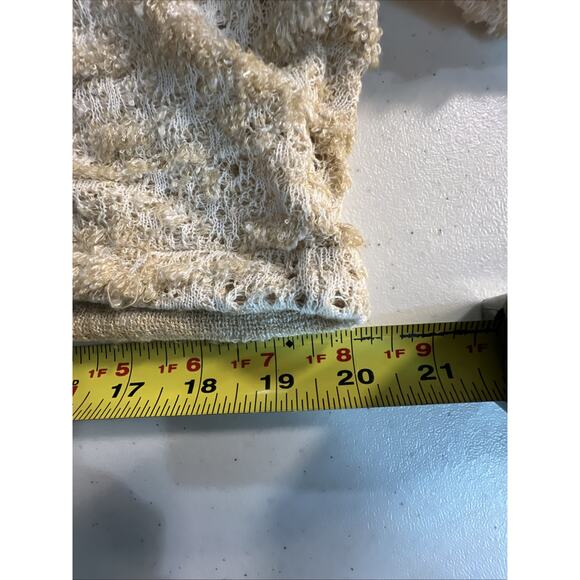 Anthropologie lace knitted adjustable cardigan beige women's XS Small Cropped - Picture 9 of 12